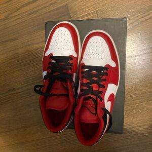 Jordan Red and White Sneakers
